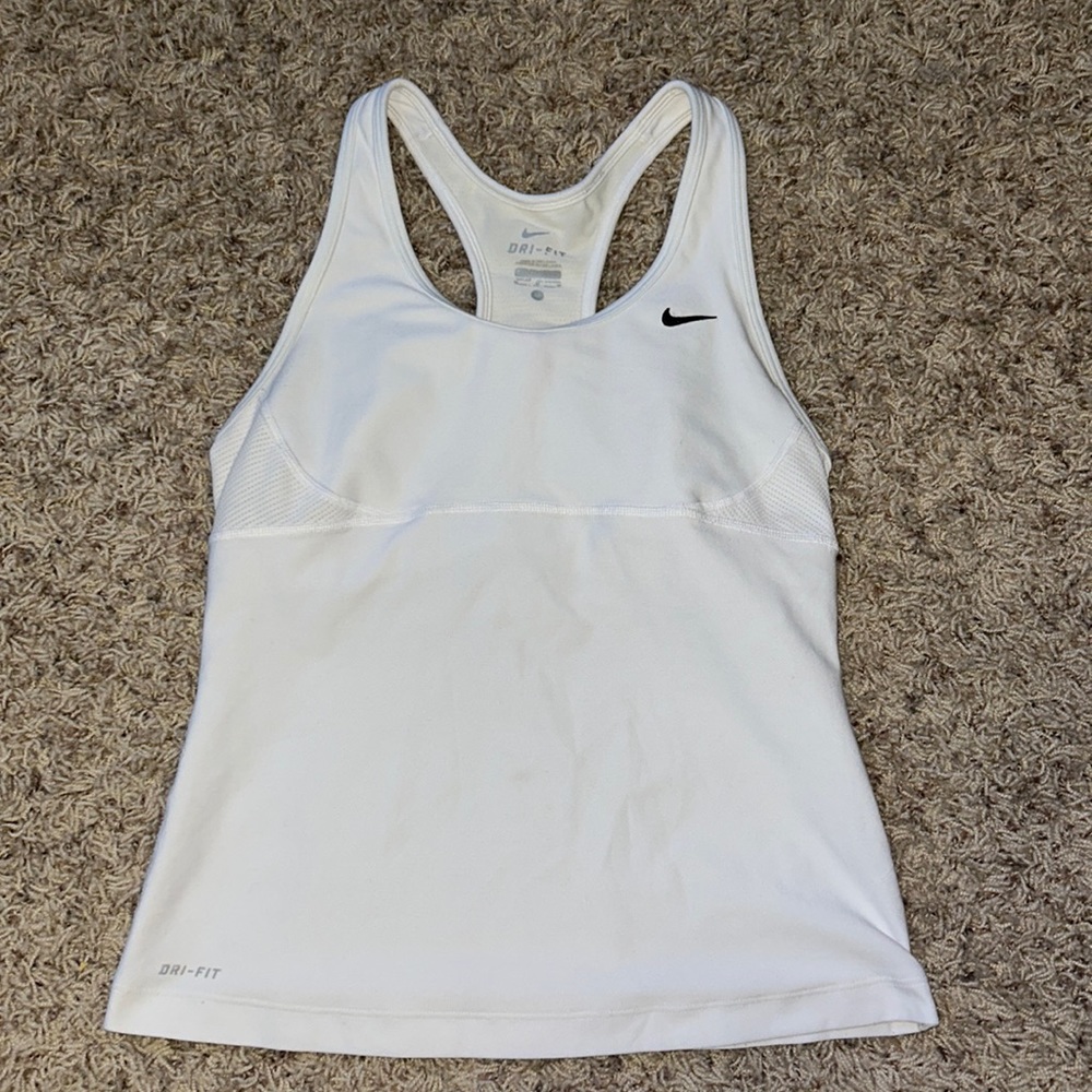 White Nike athletic tank top